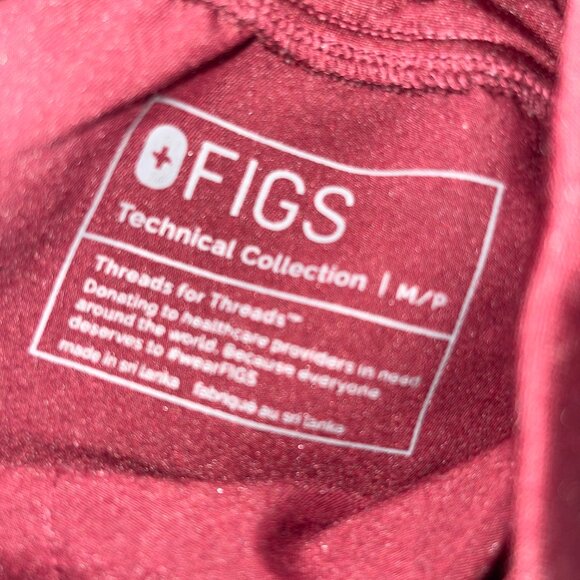 Figs Burgundy Straight Leg Pant Size MP - Picture 2 of 3